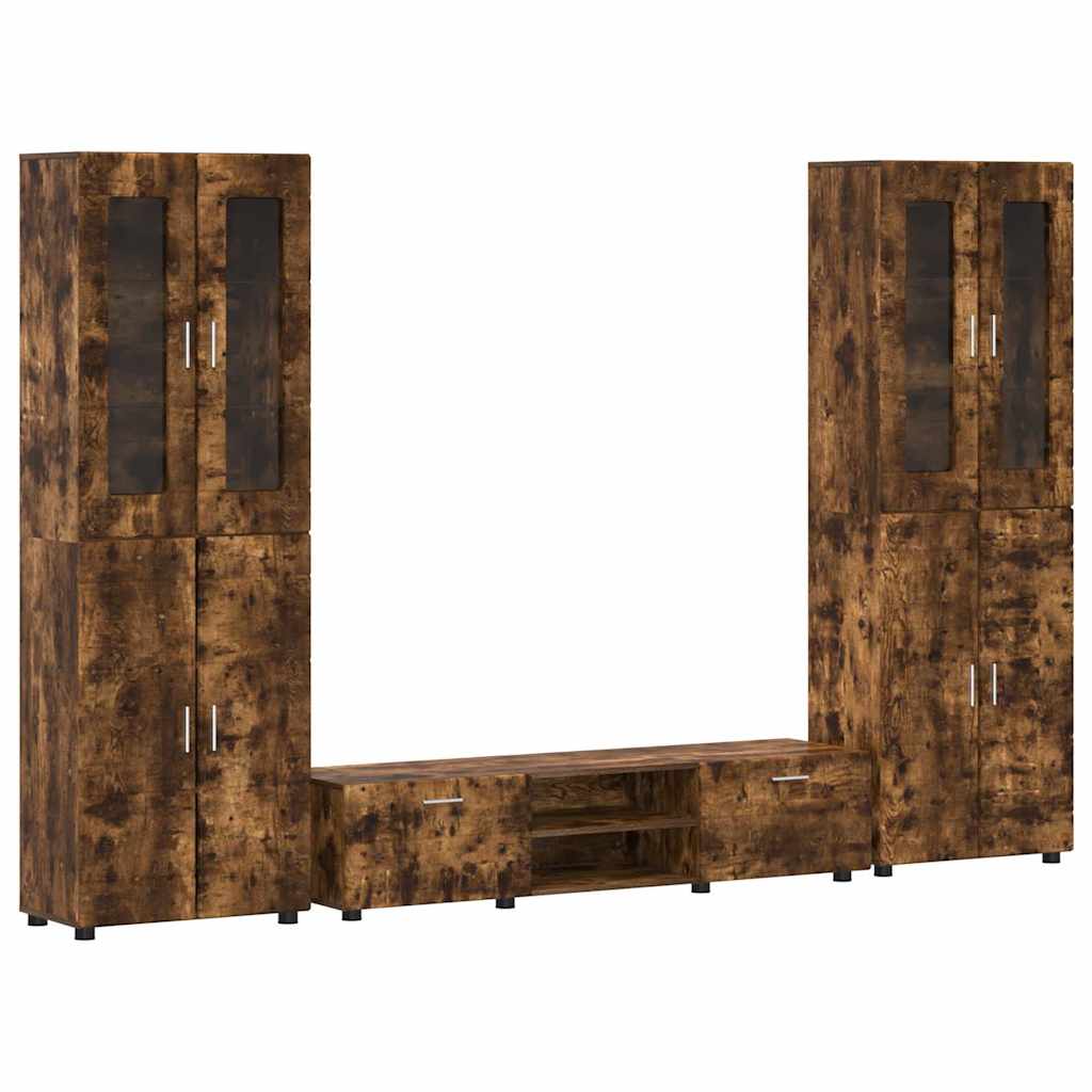 TV-Schrankset | 2 Hochränke / Highboard | Lowboard | Vitrinenschrank | 3-tlg Set