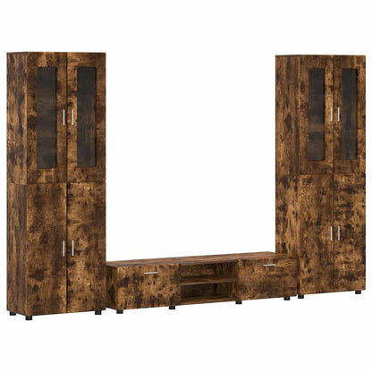 TV-Schrankset | 2 Hochränke / Highboard | Lowboard | Vitrinenschrank | 3-tlg Set