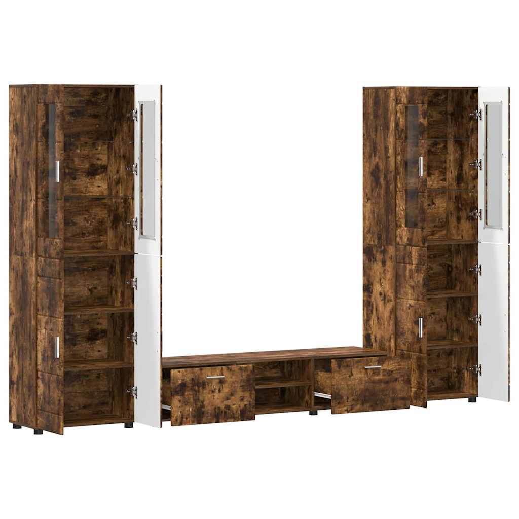 TV-Schrankset | 2 Hochränke / Highboard | Lowboard | Vitrinenschrank | 3-tlg Set