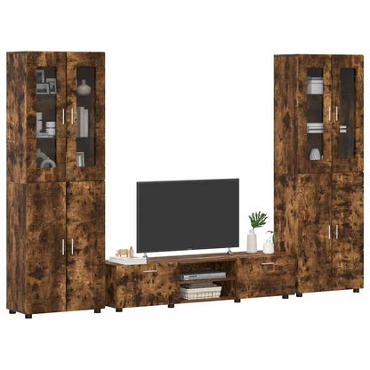 TV-Schrankset | 2 Hochränke / Highboard | Lowboard | Vitrinenschrank | 3-tlg Set