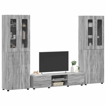 TV-Schrankset | 2 Hochränke / Highboard | Lowboard | Vitrinenschrank | 3-tlg Set