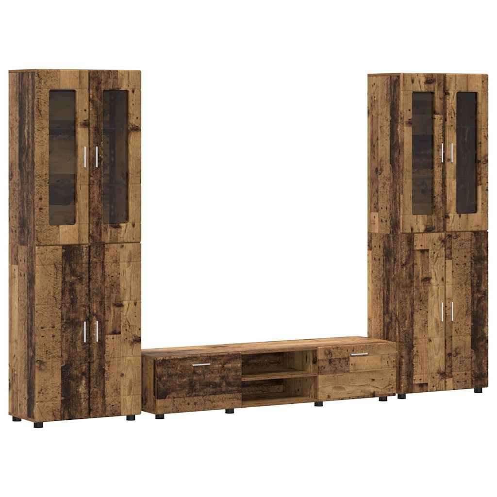 TV-Schrankset | 2 Hochränke / Highboard | Lowboard | Vitrinenschrank | 3-tlg Set