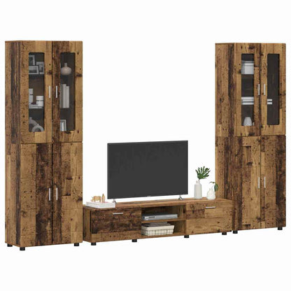 TV-Schrankset | 2 Hochränke / Highboard | Lowboard | Vitrinenschrank | 3-tlg Set