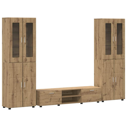 TV-Schrankset | 2 Hochränke / Highboard | Lowboard | Vitrinenschrank | 3-tlg Set