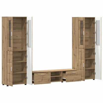 TV-Schrankset | 2 Hochränke / Highboard | Lowboard | Vitrinenschrank | 3-tlg Set