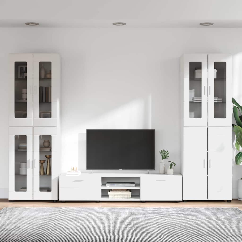 TV-Schrankset | 2 Hochränke / Highboard | Lowboard | Vitrinenschrank | 3-tlg Set