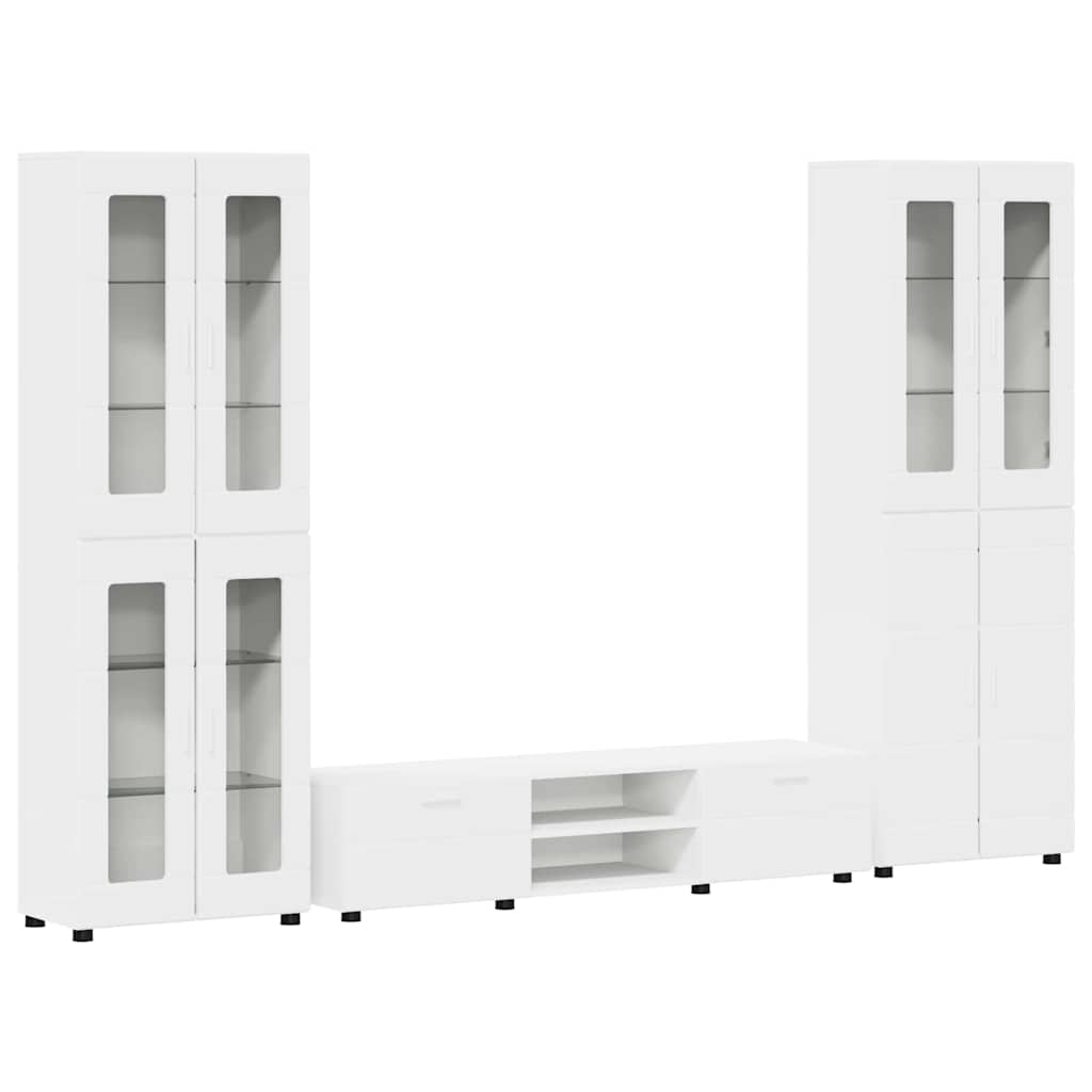 TV-Schrankset | 2 Hochränke / Highboard | Lowboard | Vitrinenschrank | 3-tlg Set
