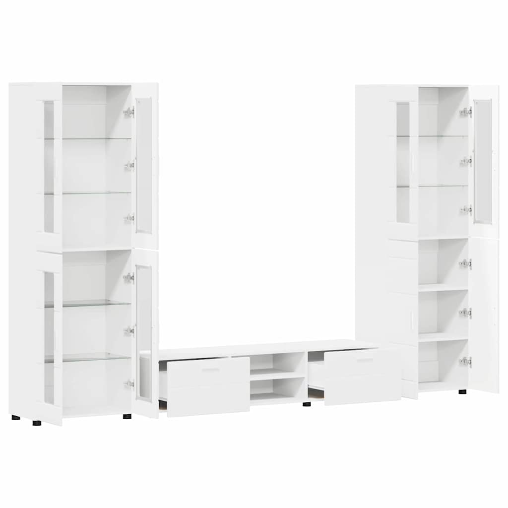 TV-Schrankset | 2 Hochränke / Highboard | Lowboard | Vitrinenschrank | 3-tlg Set