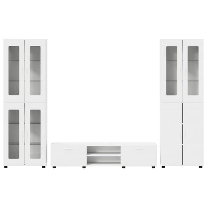 TV-Schrankset | 2 Hochränke / Highboard | Lowboard | Vitrinenschrank | 3-tlg Set