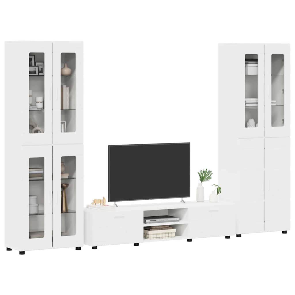 TV-Schrankset | 2 Hochränke / Highboard | Lowboard | Vitrinenschrank | 3-tlg Set
