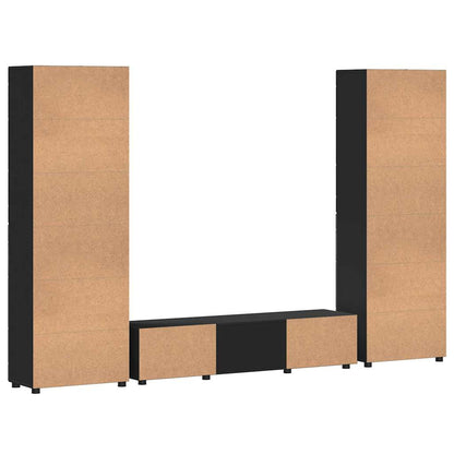 TV-Schrankset | 2 Hochränke / Highboard | Lowboard | Vitrinenschrank | 3-tlg Set