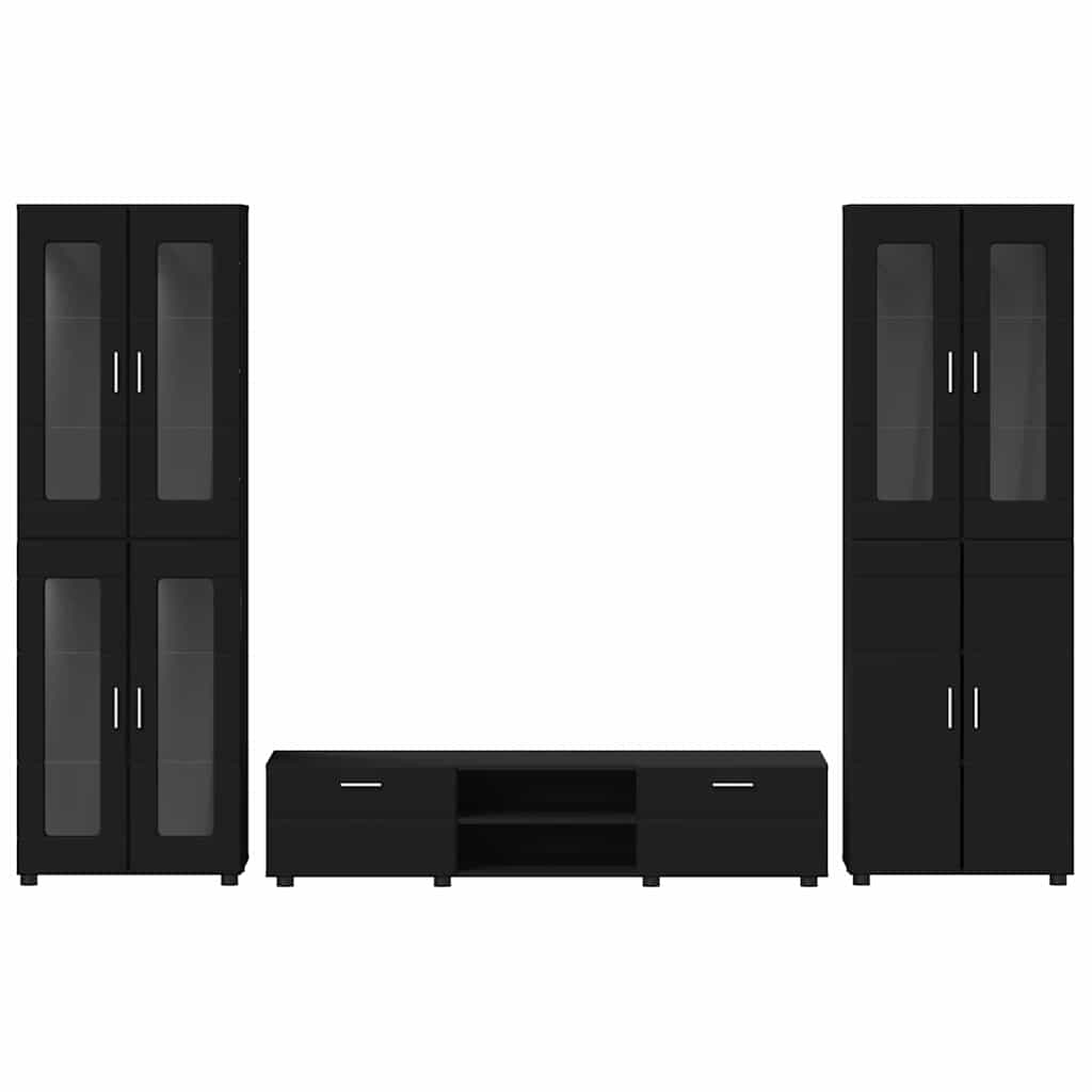 TV-Schrankset | 2 Hochränke / Highboard | Lowboard | Vitrinenschrank | 3-tlg Set