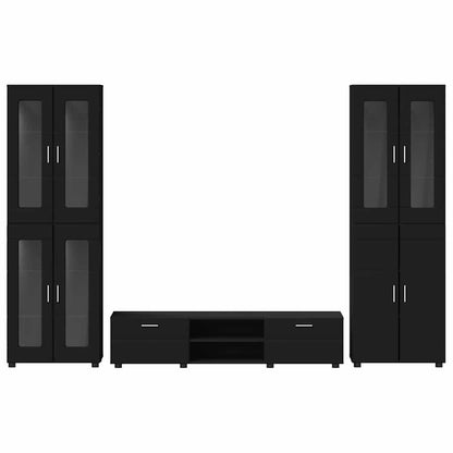 TV-Schrankset | 2 Hochränke / Highboard | Lowboard | Vitrinenschrank | 3-tlg Set
