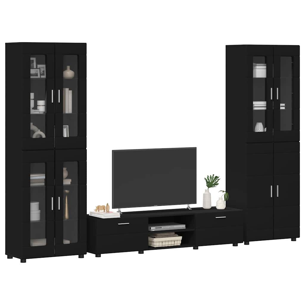 TV-Schrankset | 2 Hochränke / Highboard | Lowboard | Vitrinenschrank | 3-tlg Set