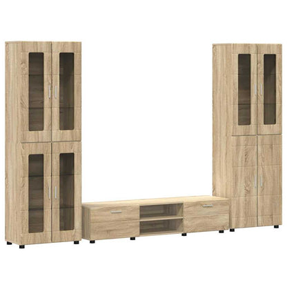 TV-Schrankset | 2 Hochränke / Highboard | Lowboard | Vitrinenschrank | 3-tlg Set