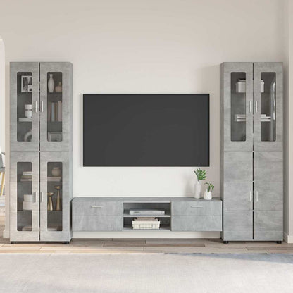 TV-Schrankset | 2 Hochränke / Highboard | Lowboard | Vitrinenschrank | 3-tlg Set