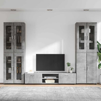 TV-Schrankset | 2 Hochränke / Highboard | Lowboard | Vitrinenschrank | 3-tlg Set