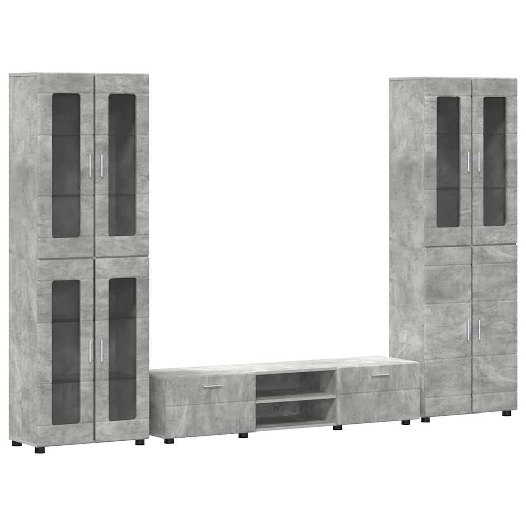 TV-Schrankset | 2 Hochränke / Highboard | Lowboard | Vitrinenschrank | 3-tlg Set
