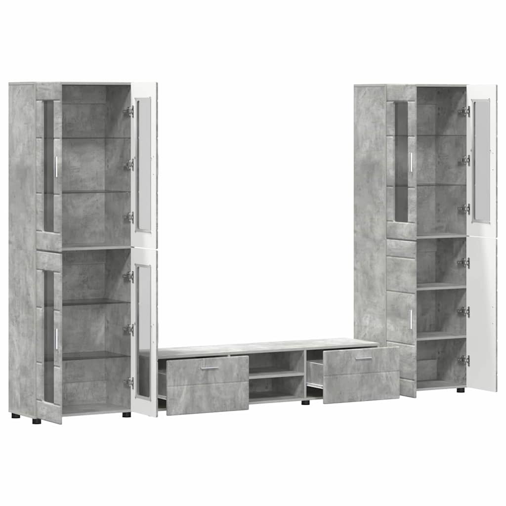 TV-Schrankset | 2 Hochränke / Highboard | Lowboard | Vitrinenschrank | 3-tlg Set
