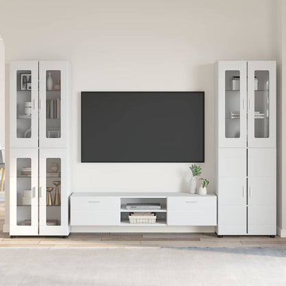 TV-Schrankset | 2 Hochränke / Highboard | Lowboard | Vitrinenschrank | 3-tlg Set