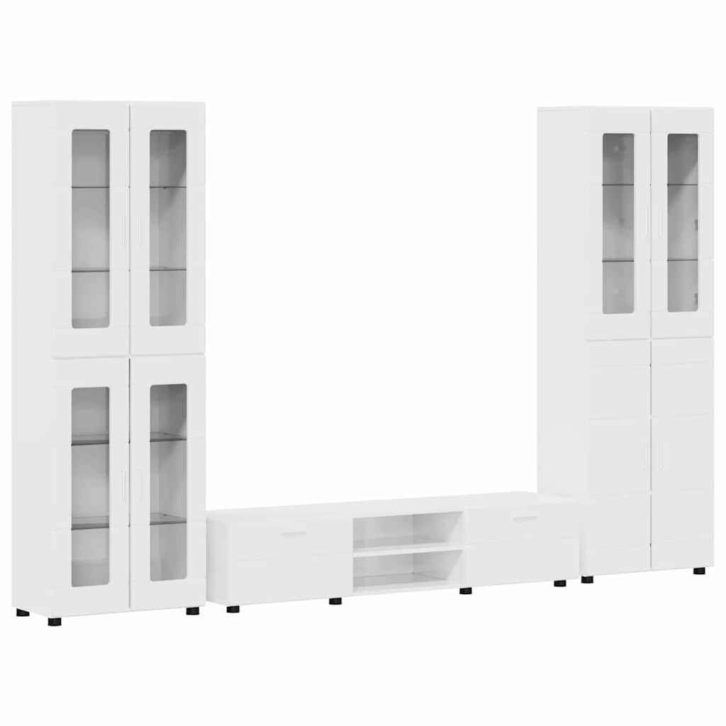 TV-Schrankset | 2 Hochränke / Highboard | Lowboard | Vitrinenschrank | 3-tlg Set