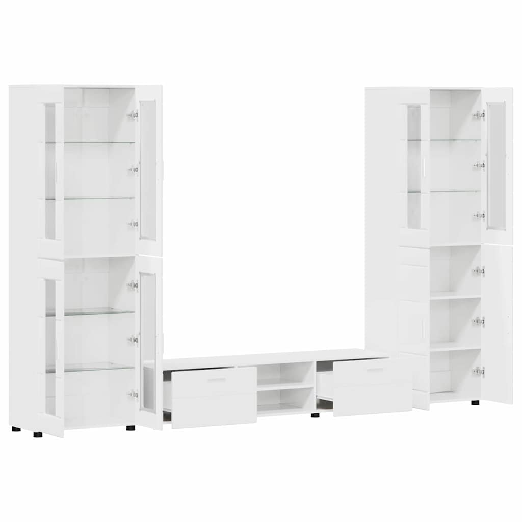 TV-Schrankset | 2 Hochränke / Highboard | Lowboard | Vitrinenschrank | 3-tlg Set