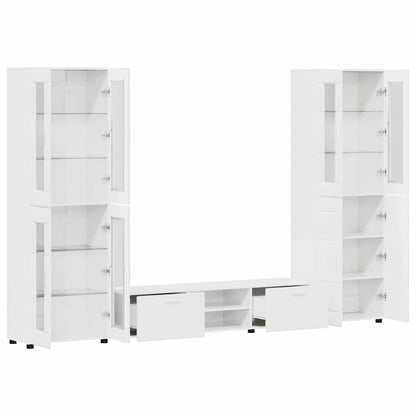 TV-Schrankset | 2 Hochränke / Highboard | Lowboard | Vitrinenschrank | 3-tlg Set