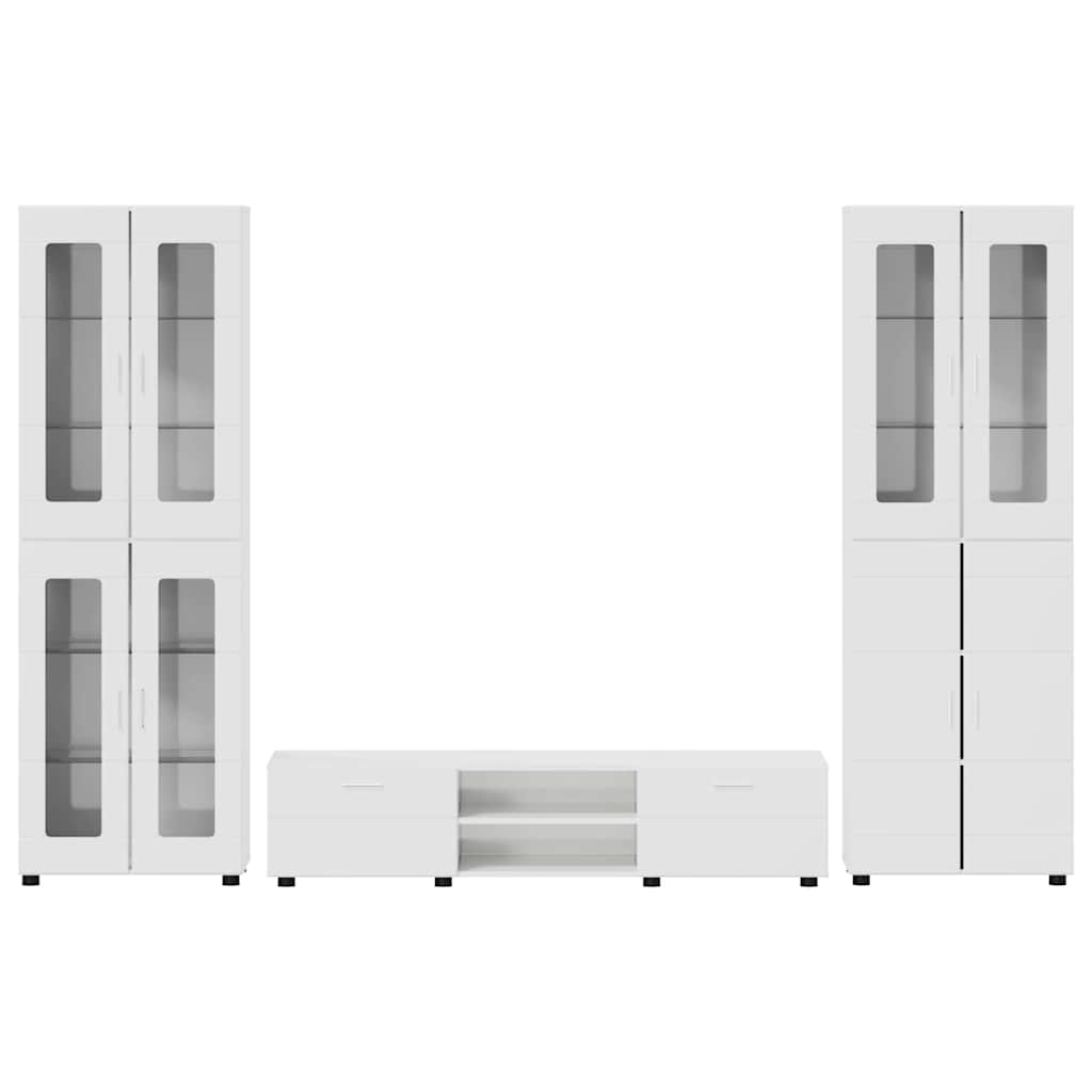TV-Schrankset | 2 Hochränke / Highboard | Lowboard | Vitrinenschrank | 3-tlg Set
