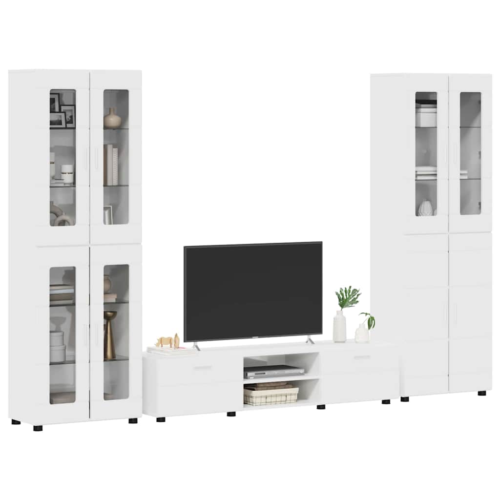 TV-Schrankset | 2 Hochränke / Highboard | Lowboard | Vitrinenschrank | 3-tlg Set