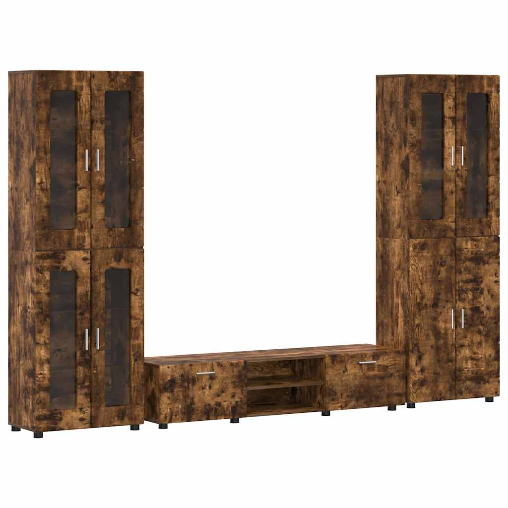 TV-Schrankset | 2 Hochränke / Highboard | Lowboard | Vitrinenschrank | 3-tlg Set