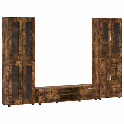 TV-Schrankset | 2 Hochränke / Highboard | Lowboard | Vitrinenschrank | 3-tlg Set