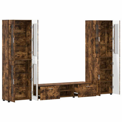 TV-Schrankset | 2 Hochränke / Highboard | Lowboard | Vitrinenschrank | 3-tlg Set