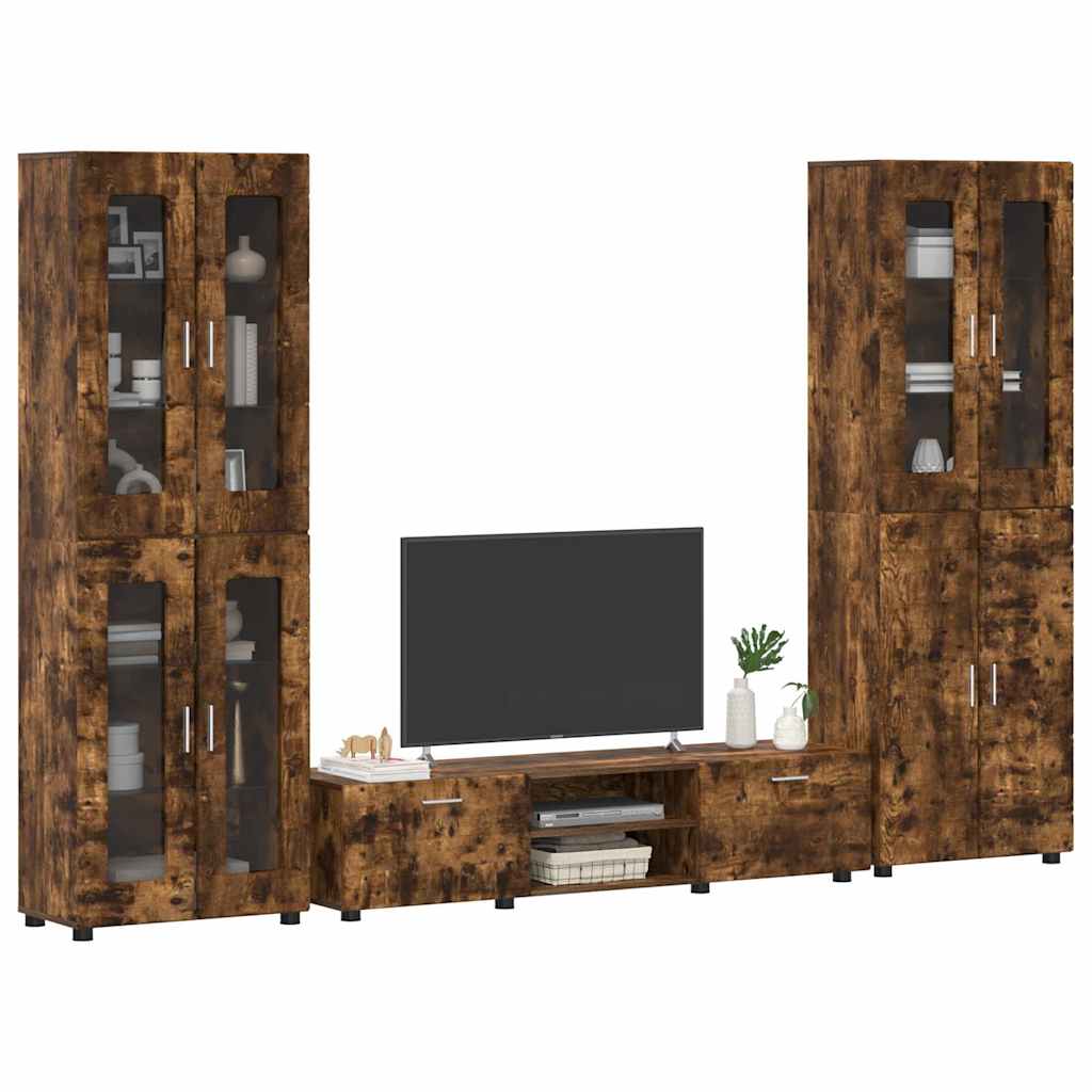 TV-Schrankset | 2 Hochränke / Highboard | Lowboard | Vitrinenschrank | 3-tlg Set