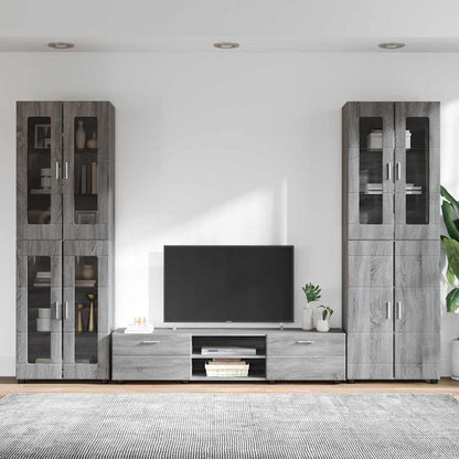 TV-Schrankset | 2 Hochränke / Highboard | Lowboard | Vitrinenschrank | 3-tlg Set