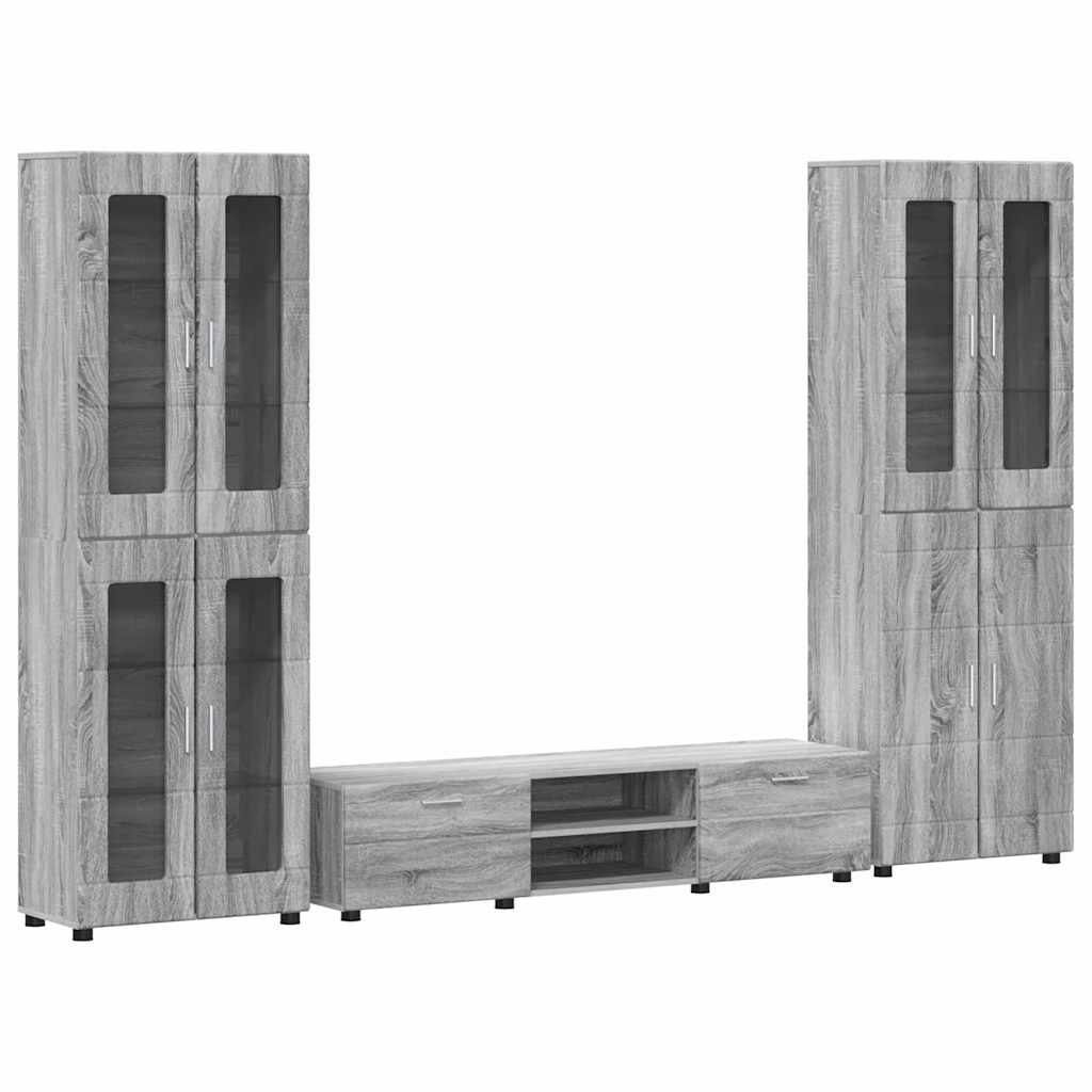 TV-Schrankset | 2 Hochränke / Highboard | Lowboard | Vitrinenschrank | 3-tlg Set