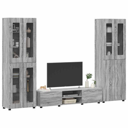 TV-Schrankset | 2 Hochränke / Highboard | Lowboard | Vitrinenschrank | 3-tlg Set