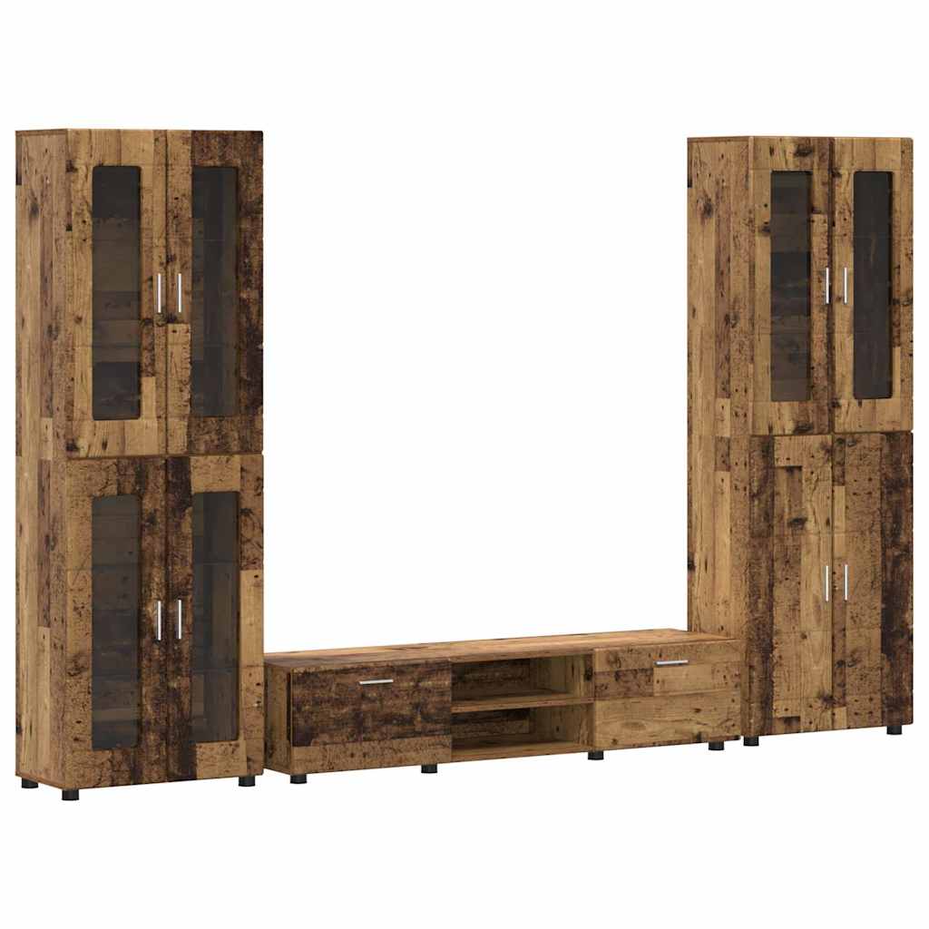 TV-Schrankset | 2 Hochränke / Highboard | Lowboard | Vitrinenschrank | 3-tlg Set