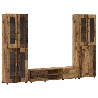 TV-Schrankset | 2 Hochränke / Highboard | Lowboard | Vitrinenschrank | 3-tlg Set