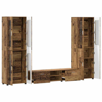TV-Schrankset | 2 Hochränke / Highboard | Lowboard | Vitrinenschrank | 3-tlg Set