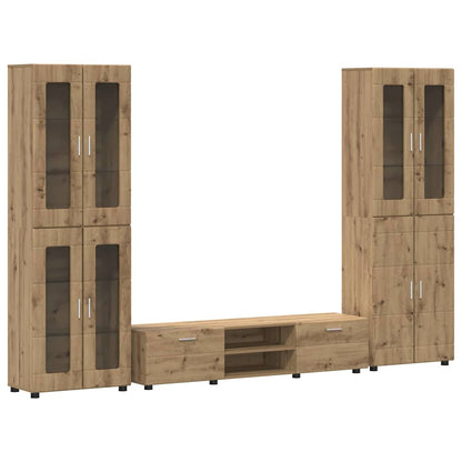 TV-Schrankset | 2 Hochränke / Highboard | Lowboard | Vitrinenschrank | 3-tlg Set
