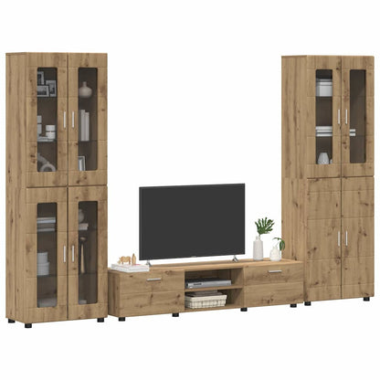 TV-Schrankset | 2 Hochränke / Highboard | Lowboard | Vitrinenschrank | 3-tlg Set