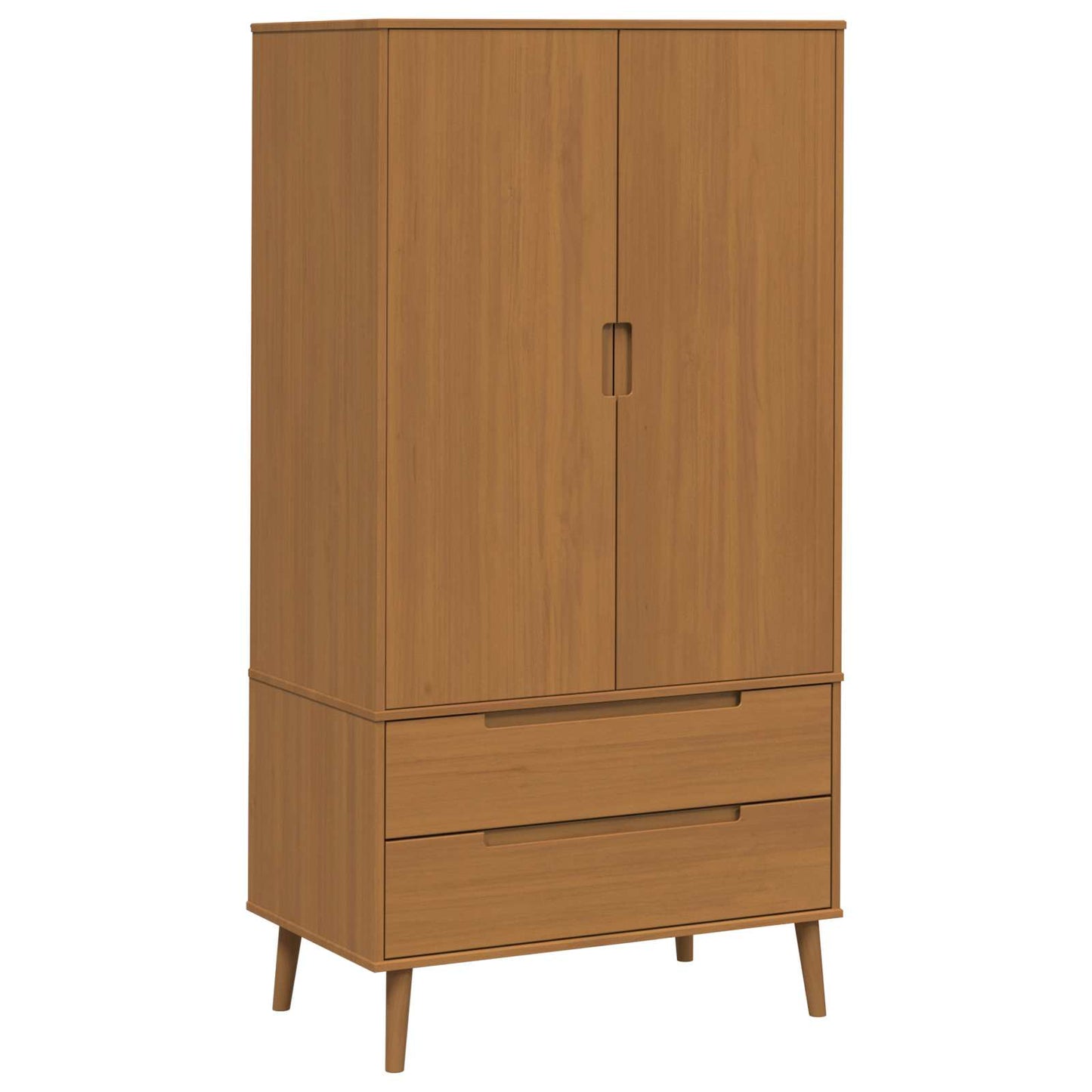 Kleiderschrank MOLDE Grau 90x55x175 cm Massivholz Kiefer
