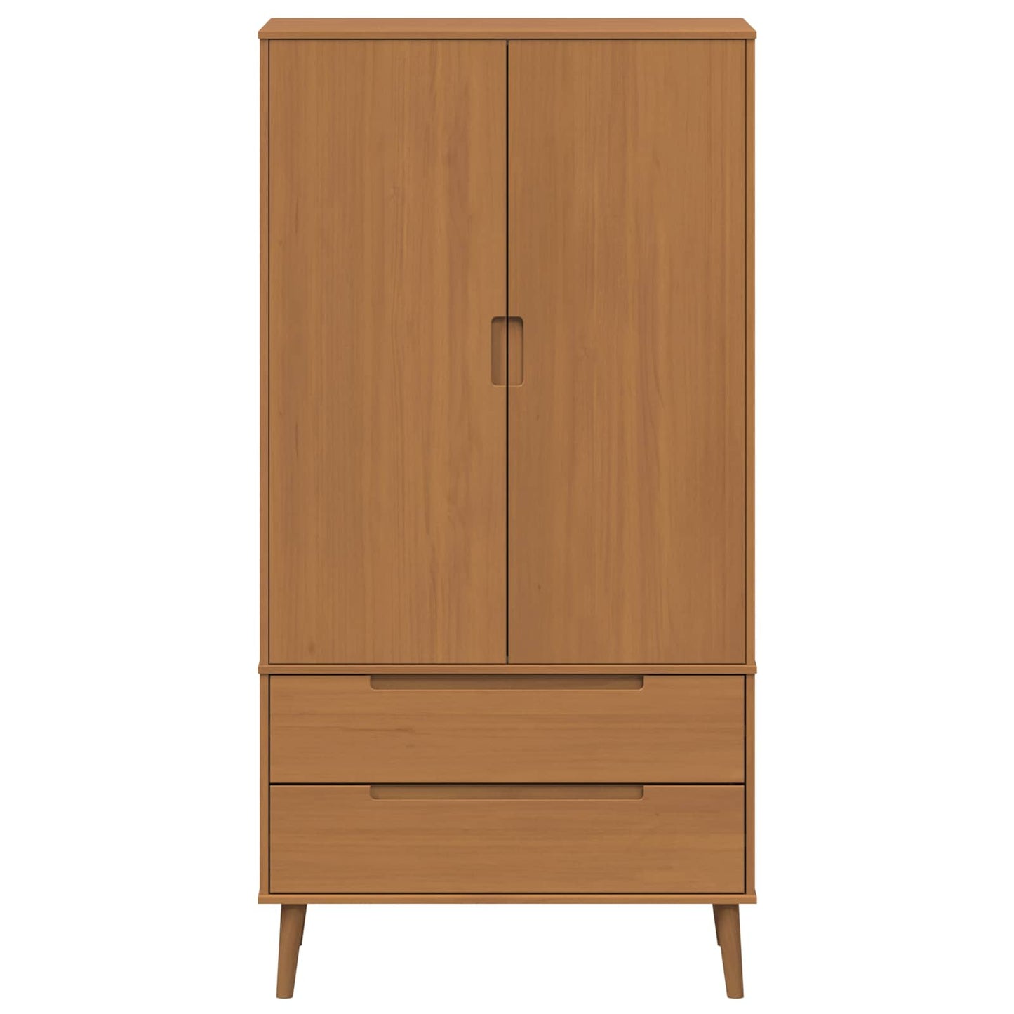 Kleiderschrank MOLDE Grau 90x55x175 cm Massivholz Kiefer