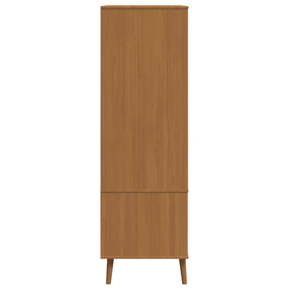 Kleiderschrank MOLDE Grau 90x55x175 cm Massivholz Kiefer