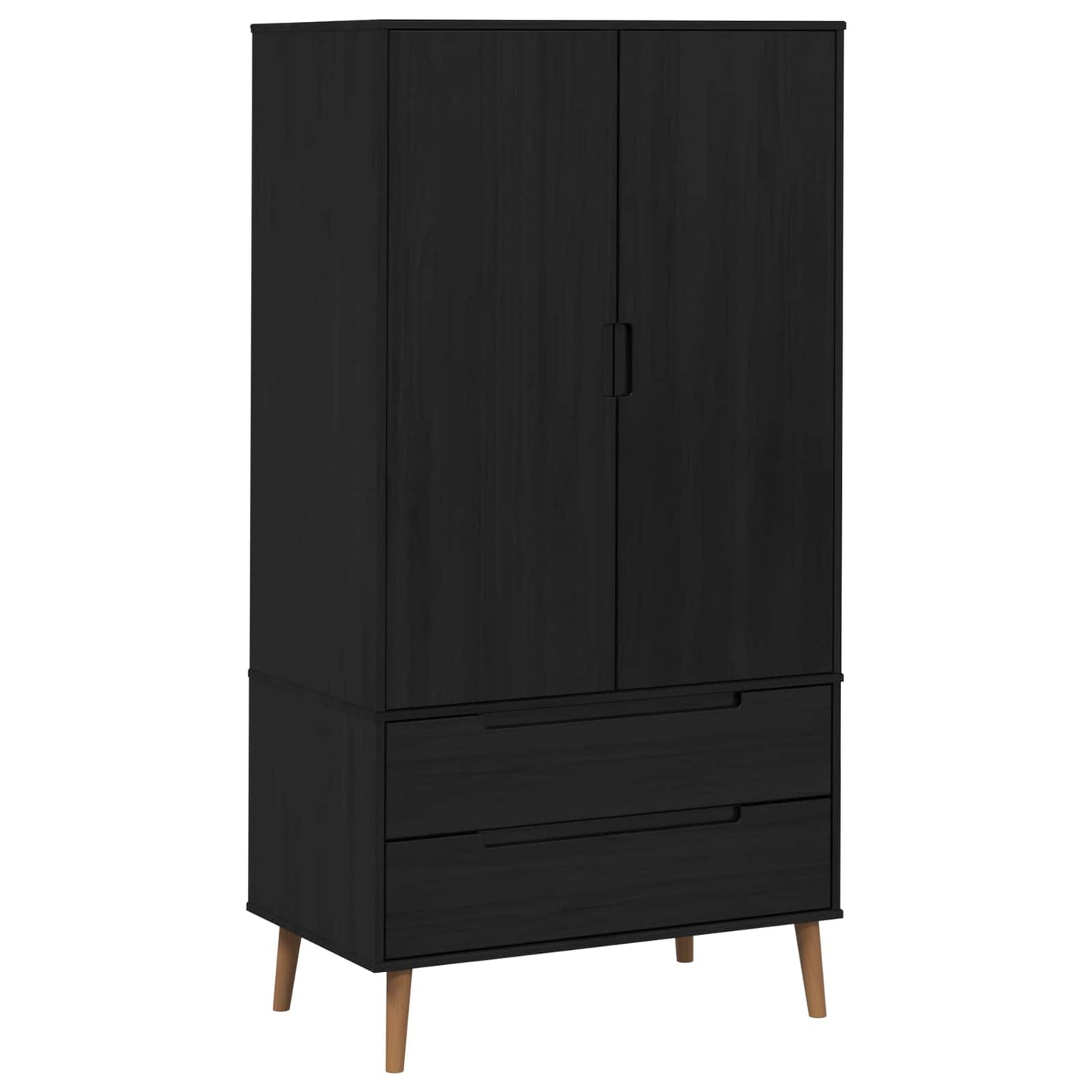 Kleiderschrank MOLDE Grau 90x55x175 cm Massivholz Kiefer