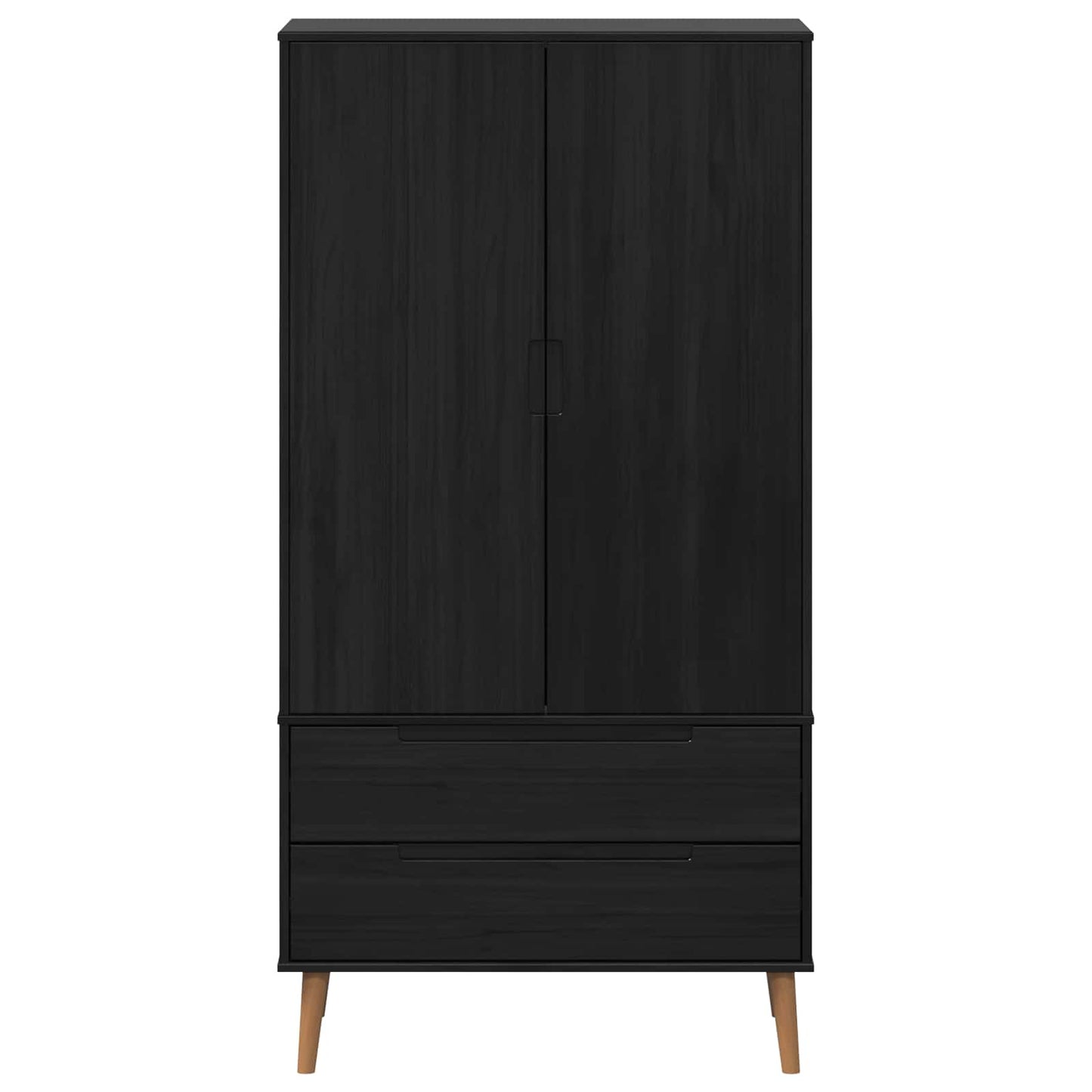 Kleiderschrank MOLDE Grau 90x55x175 cm Massivholz Kiefer