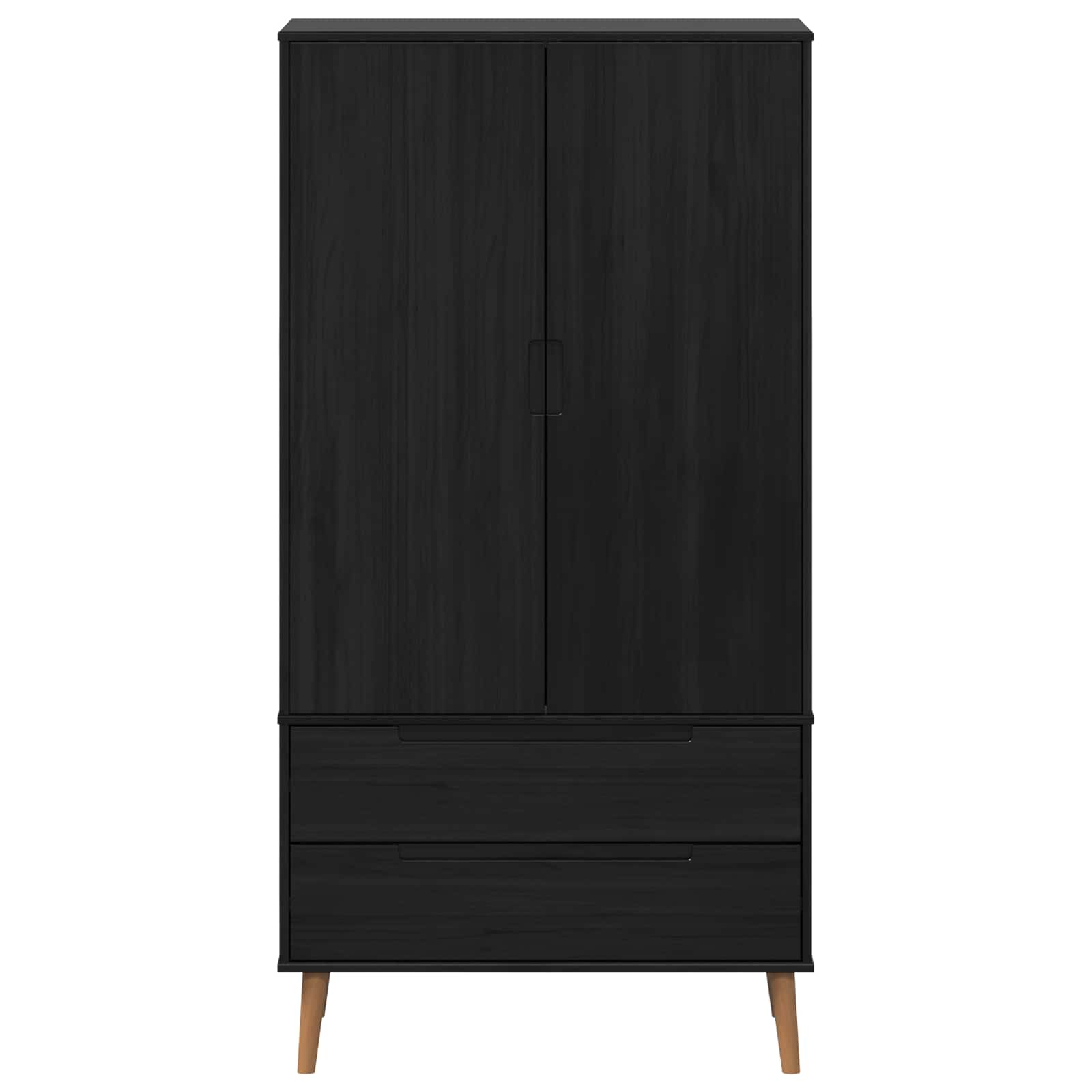 Kleiderschrank MOLDE Grau 90x55x175 cm Massivholz Kiefer