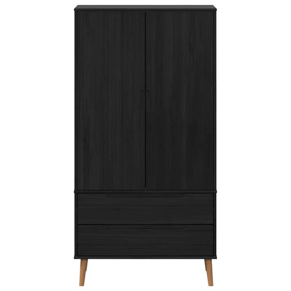 Kleiderschrank MOLDE Grau 90x55x175 cm Massivholz Kiefer