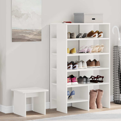 Schuhschrank mit Regal mit Speicher 2 pcs Weiß Holzwerkstoff
