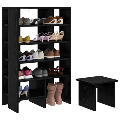 Schuhschrank mit Regal mit Speicher 2 pcs Weiß Holzwerkstoff